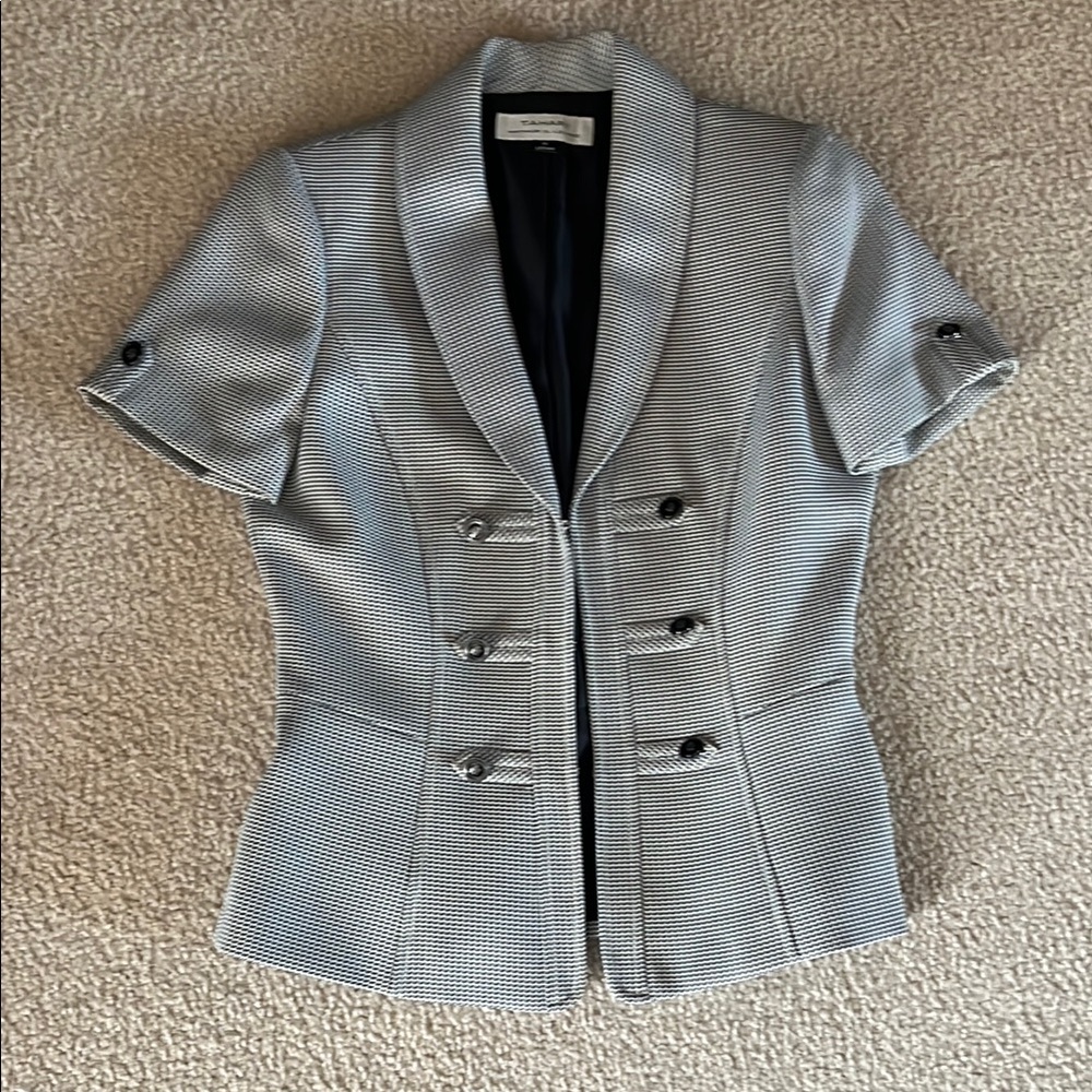 Gray Short-Sleeve Women's Blazer